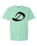 Alphabet D T-Shirt 9 inch calligraphy Black ink, Island Reef