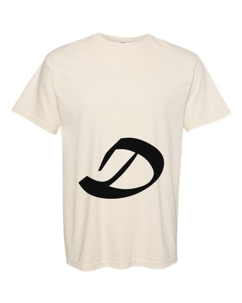 Alphabet D T-Shirt 9 inch calligraphy Black ink, Ivory