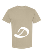 Alphabet D T-Shirt 9 inch calligraphy White ink, Khaki
