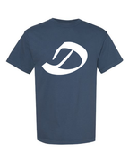 Alphabet D T-Shirt 9 inch calligraphy White ink, Midnight