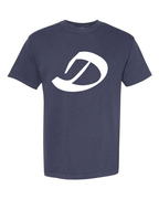 Alphabet D T-Shirt 9 inch calligraphy White ink, Navy