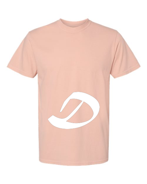 Alphabet D T-Shirt 9 inch calligraphy White ink, Peachy