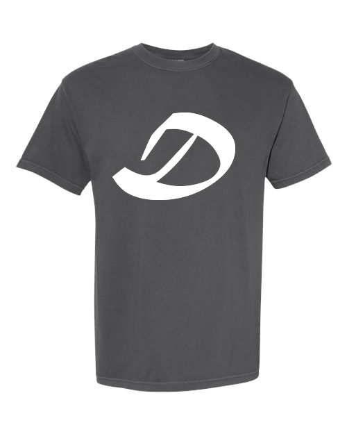Alphabet D T-Shirt 9 inch calligraphy White ink, Pepper