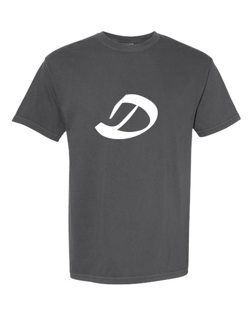 Alphabet D T-Shirt 9 inch calligraphy White ink, Pepper