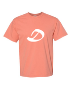 Alphabet D T-Shirt 9 inch calligraphy Black ink, Terracotta