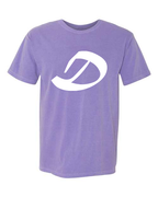 Alphabet D T-Shirt 9 inch calligraphy White ink, Violet