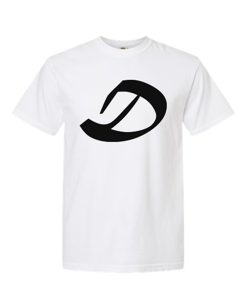 Alphabet D T-Shirt 9 inch calligraphy Black ink, White