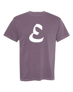 Alphabet E T-Shirt 9 inch calligraphy White ink, Wine