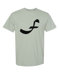 Alphabet F T-Shirt 9 inch calligraphy Black ink, Bay