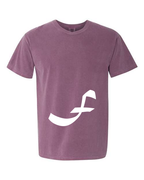 Alphabet F T-Shirt 9 inch calligraphy White ink, Berry