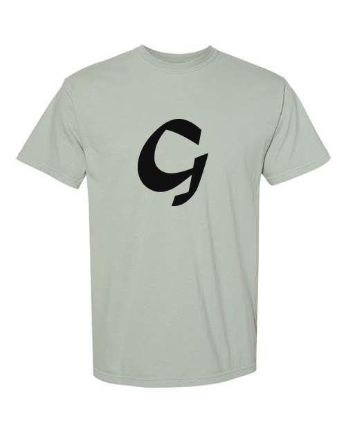 Alphabet G T-Shirt 9 inch calligraphy Black ink, Bay