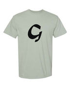 Alphabet G T-Shirt 9 inch calligraphy Black ink, Bay