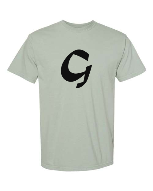 Alphabet G T-Shirt 9 inch calligraphy Black ink, Bay