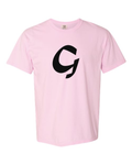 Alphabet G T-Shirt 9 inch calligraphy Black ink, Blossom