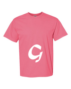 Alphabet G T-Shirt 9 inch calligraphy White ink, Crunchberry