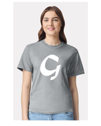 Alphabet G T-Shirt 9 inch calligraphy White ink, Granite