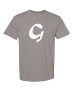 Alphabet G T-Shirt 9 inch calligraphy White ink, Grey