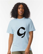 Alphabet G T-Shirt 9 inch calligraphy Black ink, Hydrangea