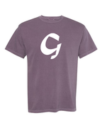 Alphabet G T-Shirt 9 inch calligraphy White ink, Wine