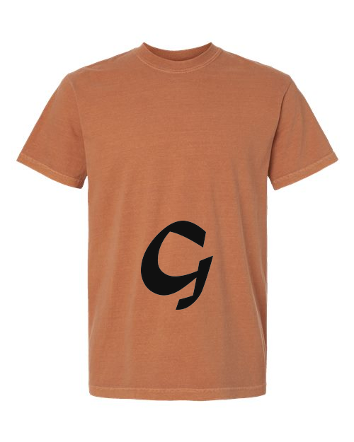 Alphabet G T-Shirt 9 inch calligraphy Black ink, Yam