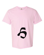Alphabet H T-Shirt 9 inch calligraphy Black ink, Blossom