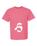 Alphabet H T-Shirt 9 inch calligraphy White ink, Crunchberry