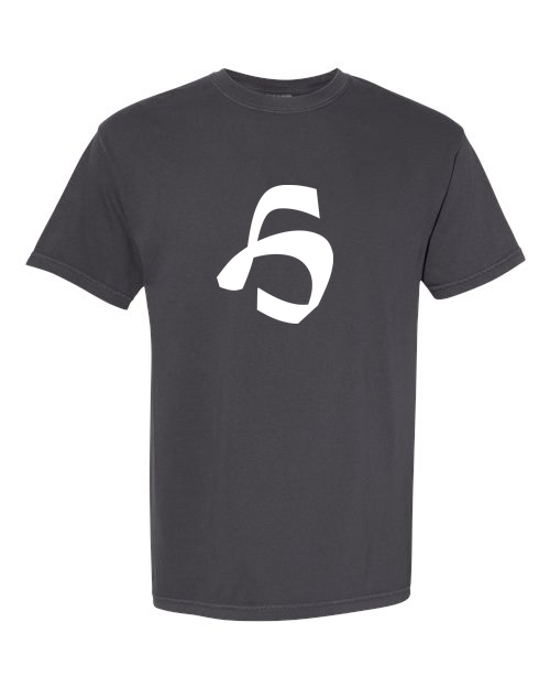 Alphabet H T-Shirt 9 inch calligraphy White ink, Graphite