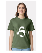 Alphabet H T-Shirt 9 inch calligraphy White ink, Hemp
