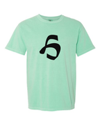 Alphabet H T-Shirt 9 inch calligraphy Black ink, Island Reef