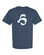 Alphabet H T-Shirt 9 inch calligraphy White ink, Midnight