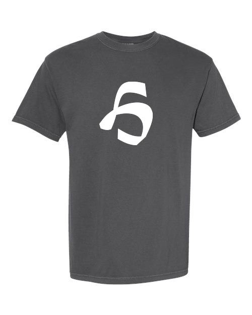 Alphabet H T-Shirt 9 inch calligraphy White ink, Pepper