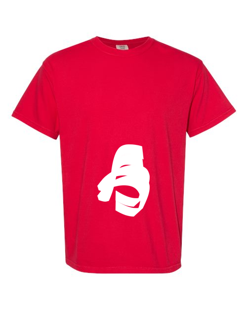 Alphabet H T-Shirt 9 inch calligraphy White ink, Red