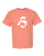 Alphabet H T-Shirt 9 inch calligraphy Black ink, Terracotta