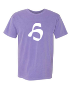 Alphabet H T-Shirt 9 inch calligraphy White ink, Violet