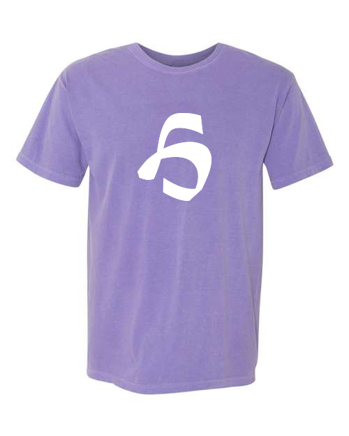 Alphabet H T-Shirt 9 inch calligraphy White ink, Violet