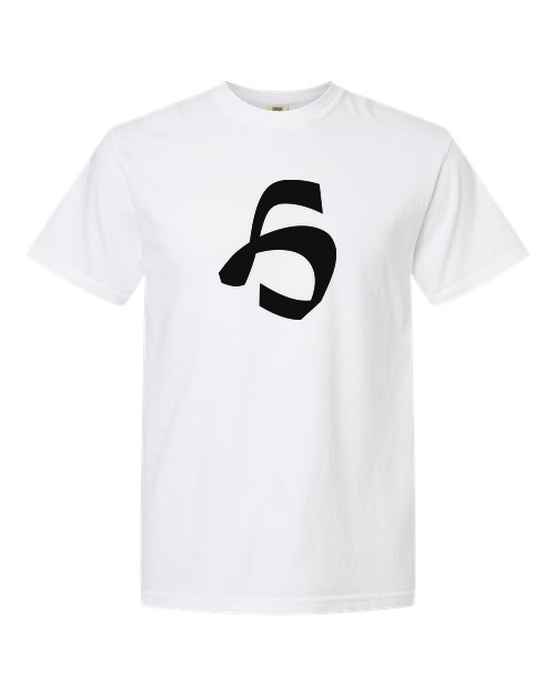 Alphabet H T-Shirt 9 inch calligraphy Black ink, White