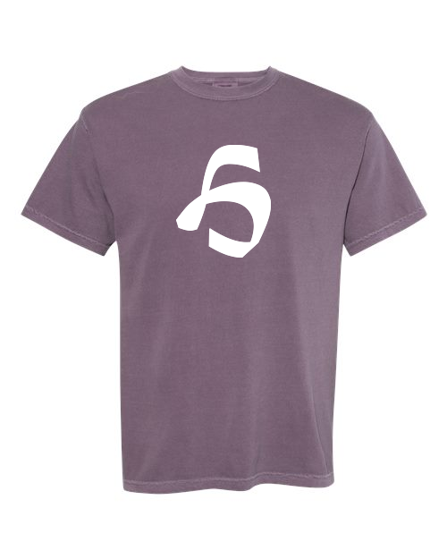 Alphabet H T-Shirt 9 inch calligraphy White ink, Wine