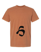 Alphabet H T-Shirt 9 inch calligraphy Black ink, Yam
