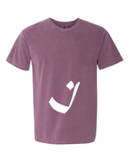 Alphabet I T-Shirt 9 inch calligraphy White ink, Berry