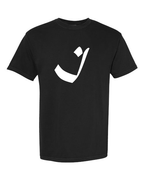 Alphabet I T-Shirt 9 inch calligraphy White ink, Black