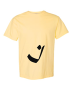 Alphabet I T-Shirt 9 inch calligraphy Black ink, Butter