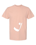 Alphabet I T-Shirt 9 inch calligraphy White ink, Peachy