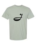 Alphabet J T-Shirt 9 inch calligraphy Black ink, Bay