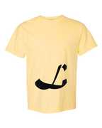 Alphabet L T-Shirt 9 inch calligraphy Black ink, Butter