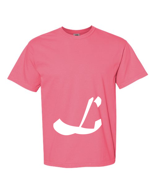 Alphabet L T-Shirt 9 inch calligraphy White ink, Crunchberry