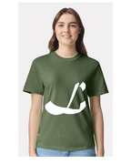 Alphabet L T-Shirt 9 inch calligraphy White ink, Hemp