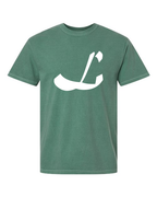 Alphabet L T-Shirt 9 inch calligraphy White ink, Light Green