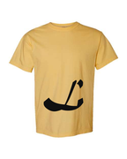 Alphabet L T-Shirt 9 inch calligraphy Black ink, Mustard