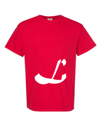 Alphabet L T-Shirt 9 inch calligraphy White ink, Red