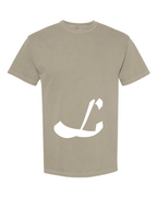 Alphabet L T-Shirt 9 inch calligraphy White ink, Sandstone